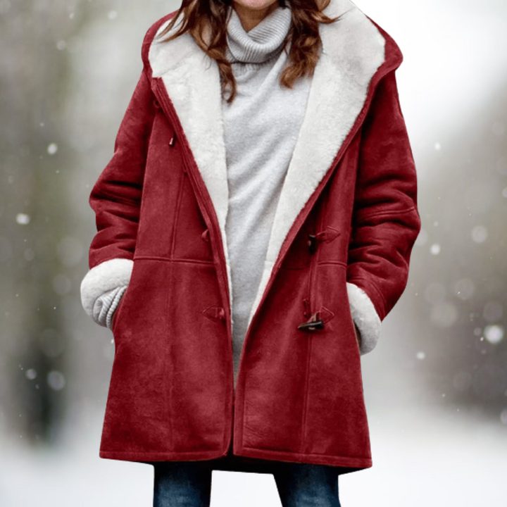 Women's Oversized Snow Jacket with Hood | Toggle Buttons