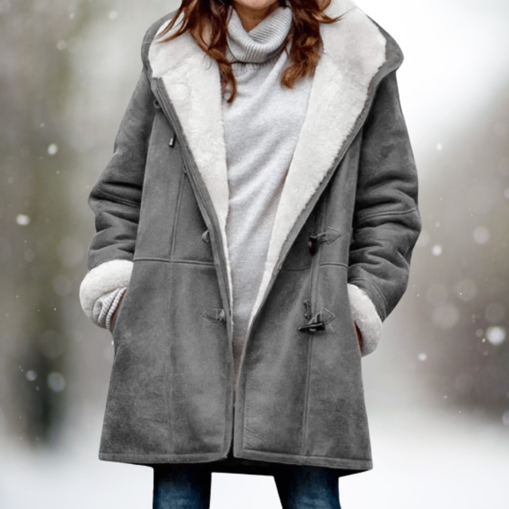 Women's Oversized Snow Jacket with Hood | Toggle Buttons