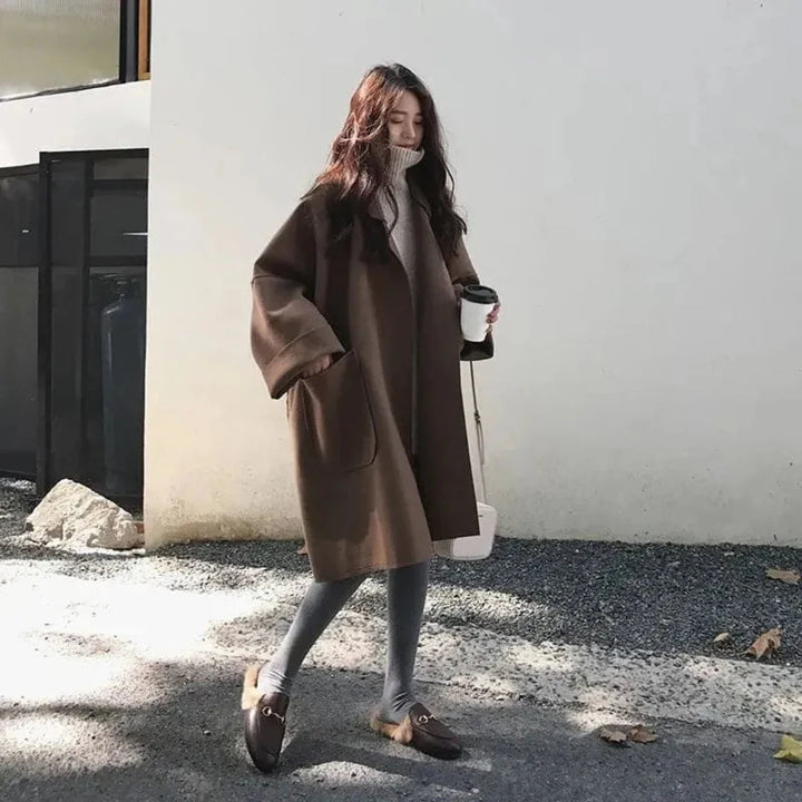 Women's Oversized Trench Coat with Pockets | Lapel