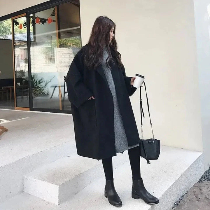 Women's Oversized Trench Coat with Pockets | Lapel