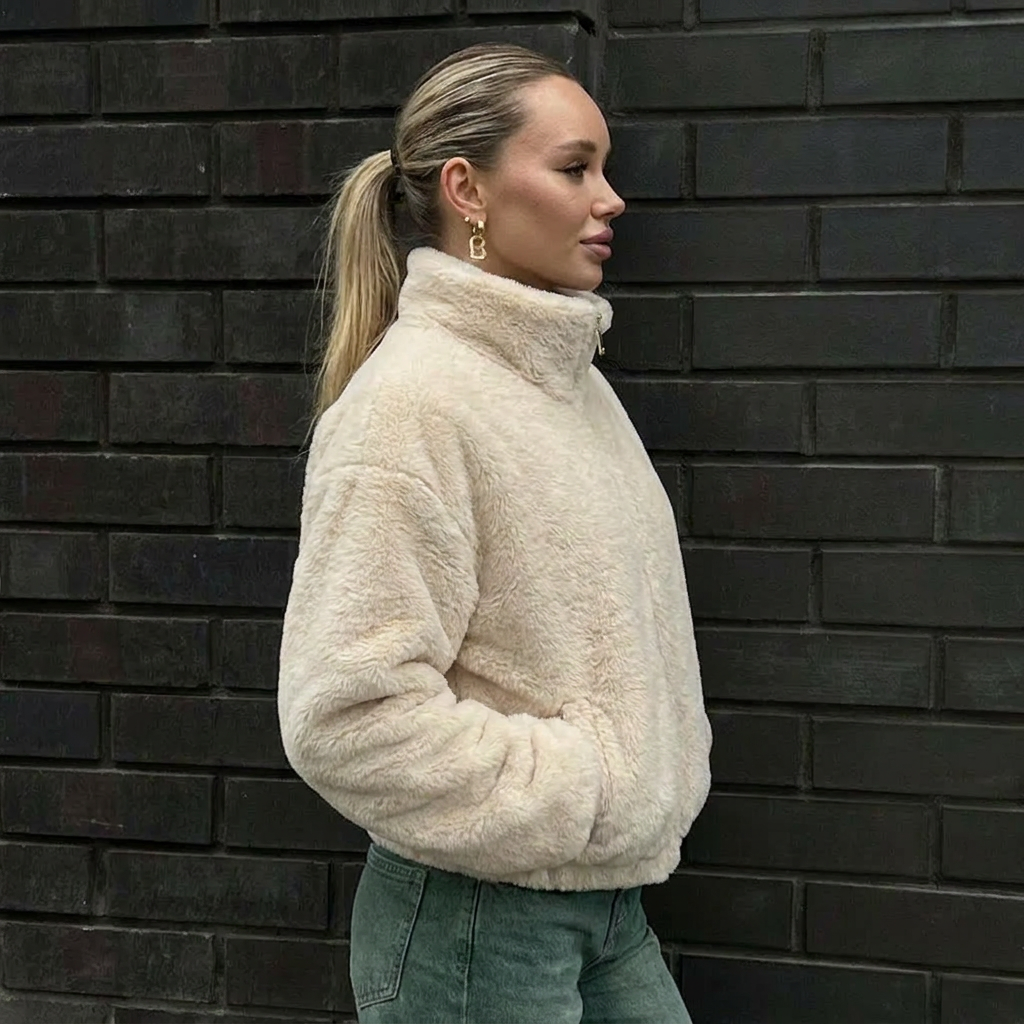 Women's Oversized Winter Jacket with High Collar | Zip