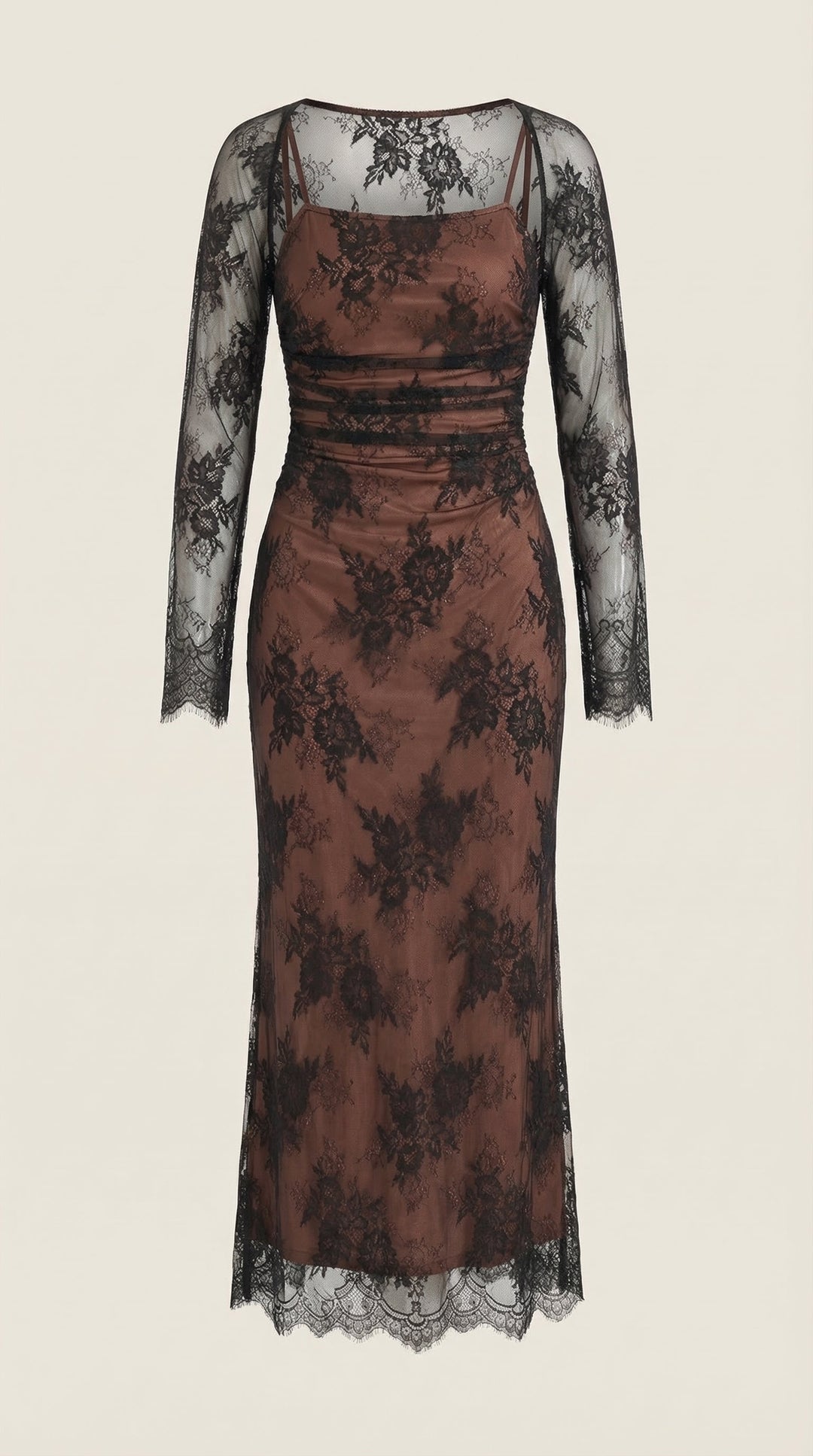 Women's Party Dress with Floral Lace & Corset Back | Maxi