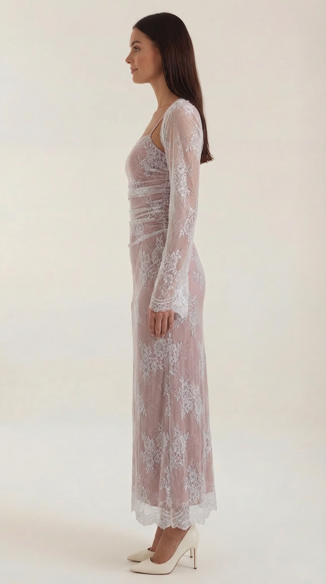 Women's Party Dress with Floral Lace & Corset Back | Maxi