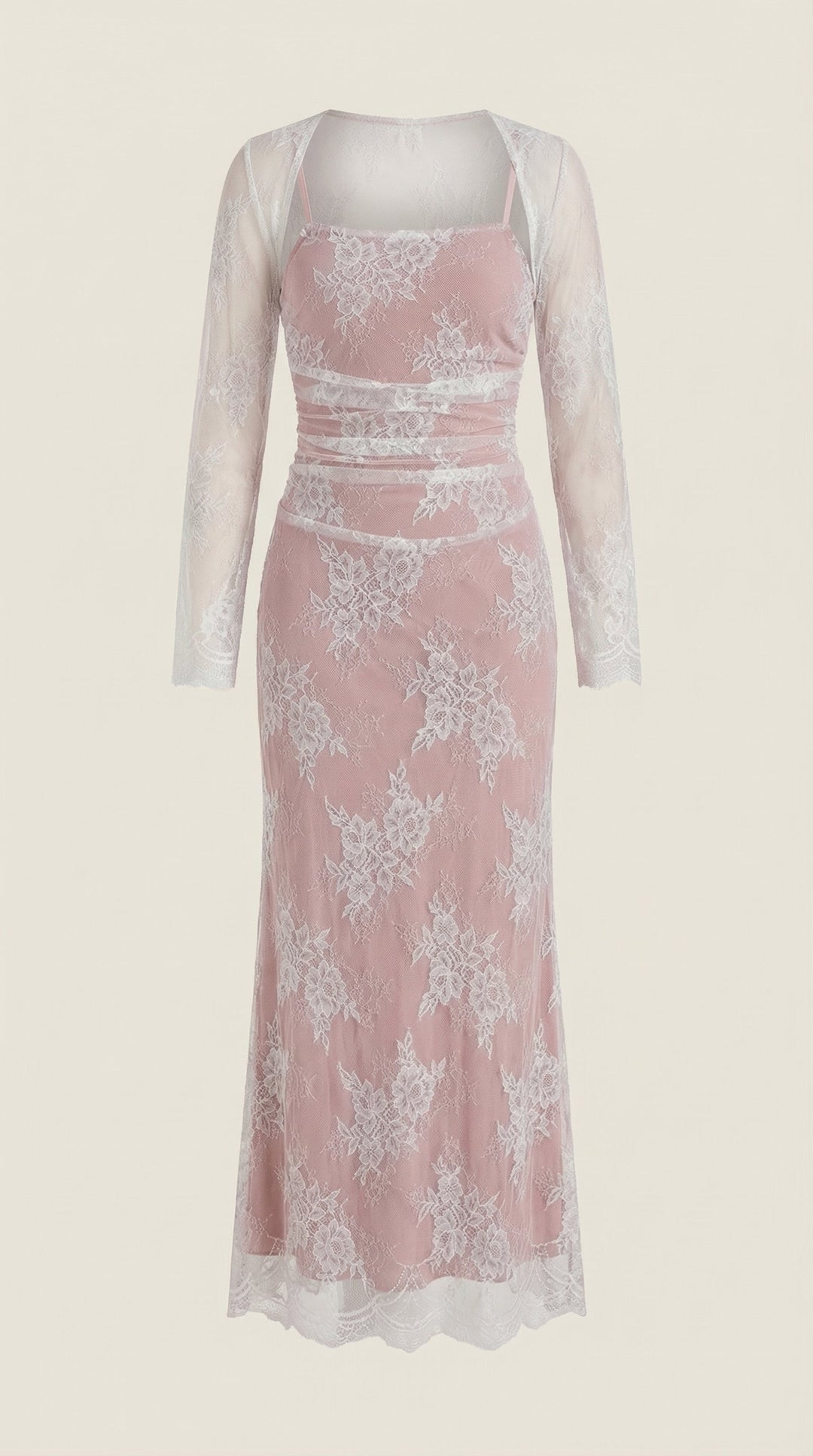 Women's Party Dress with Floral Lace & Corset Back | Maxi