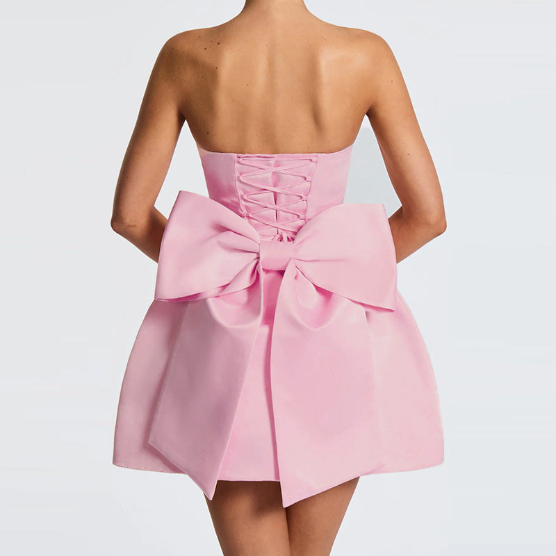 Women's Pink Dress with Bow | Mini