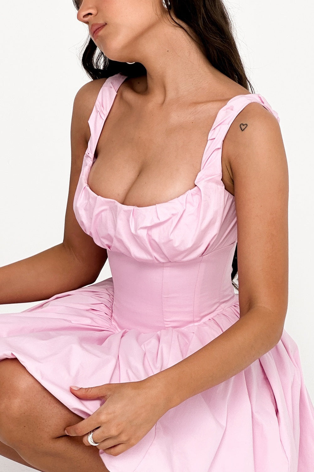 Women's Pink Dress with Corset Bodice & Bubble Skirt | Mini