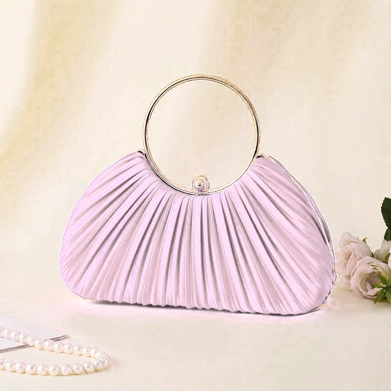 Women's Pleated Handbags with Ring Handle | Small