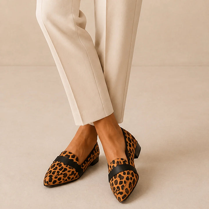 Women's Pointed Toe Loafers with Penny Strap & Slip-On | Flat