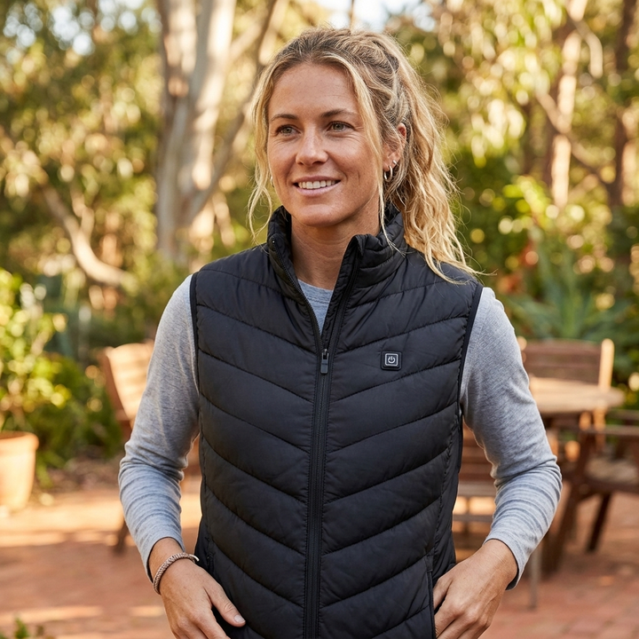 Women's Puffer Heated Vest with USB Charging | Stand Collar