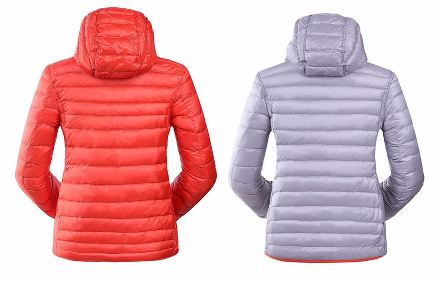 Women's Puffer Jacket with Hood | Reversible