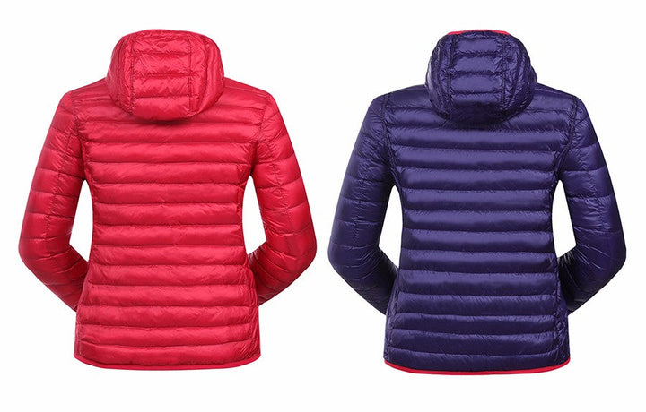 Women's Puffer Jacket with Hood | Reversible