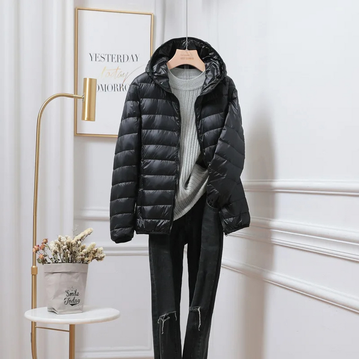 Women's Puffer Jacket Zip Up | Hooded