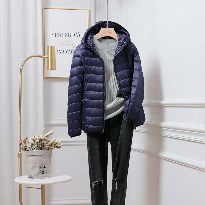 Women's Puffer Jacket Zip Up | Hooded