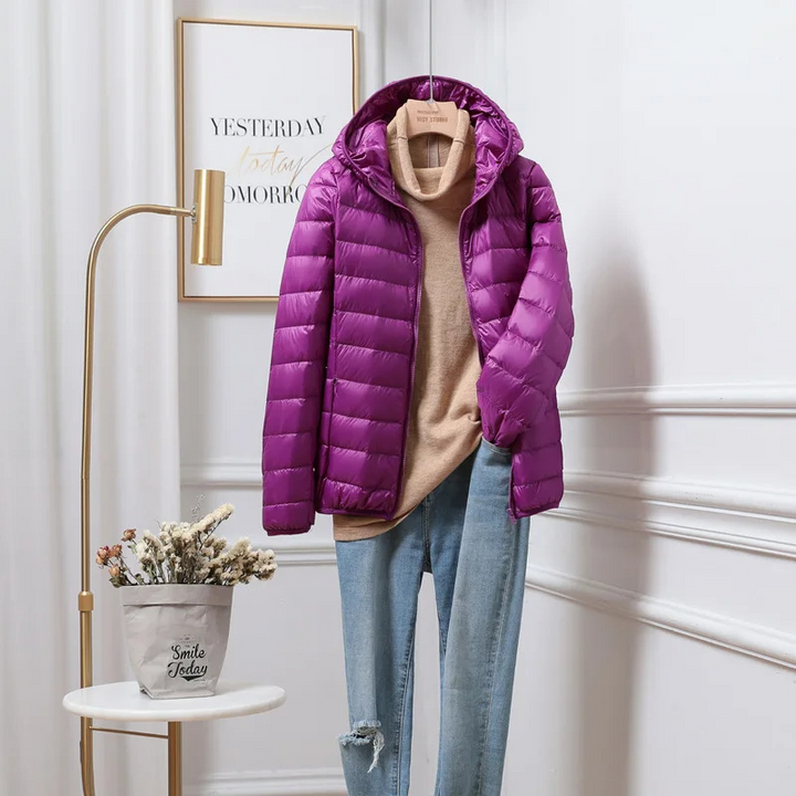 Women's Puffer Jacket Zip Up | Hooded