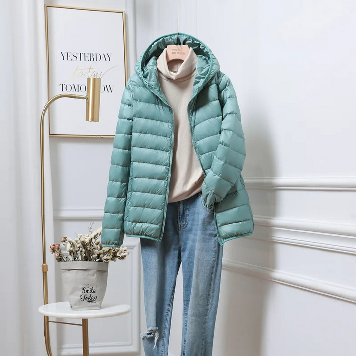 Women's Puffer Jacket Zip Up | Hooded