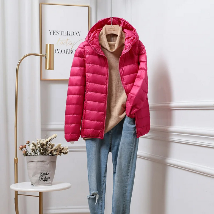 Women's Puffer Jacket Zip Up | Hooded