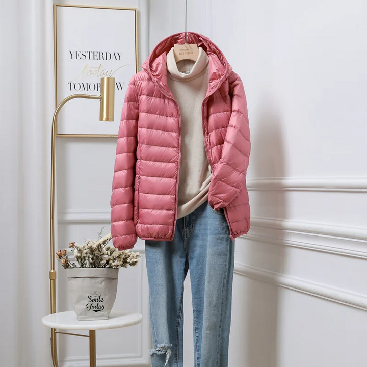 Women's Puffer Jacket Zip Up | Hooded