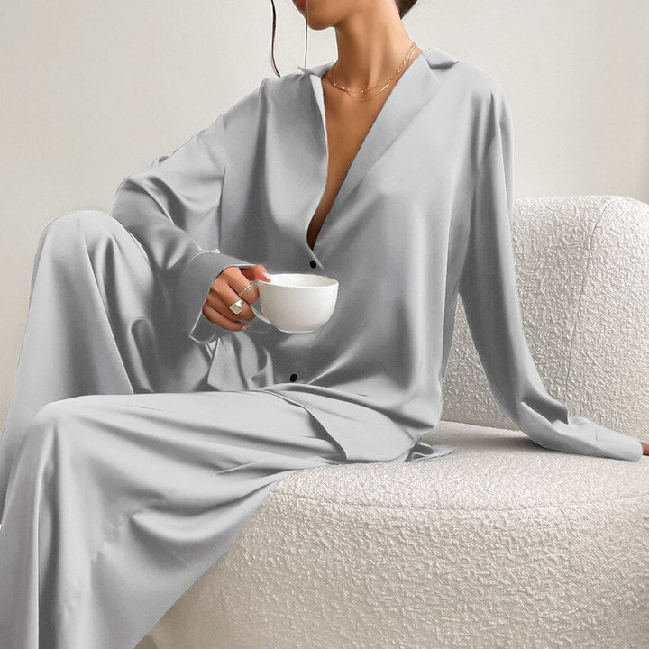 Women's Pyjamas Button-Up | Wide Leg Two-Piece