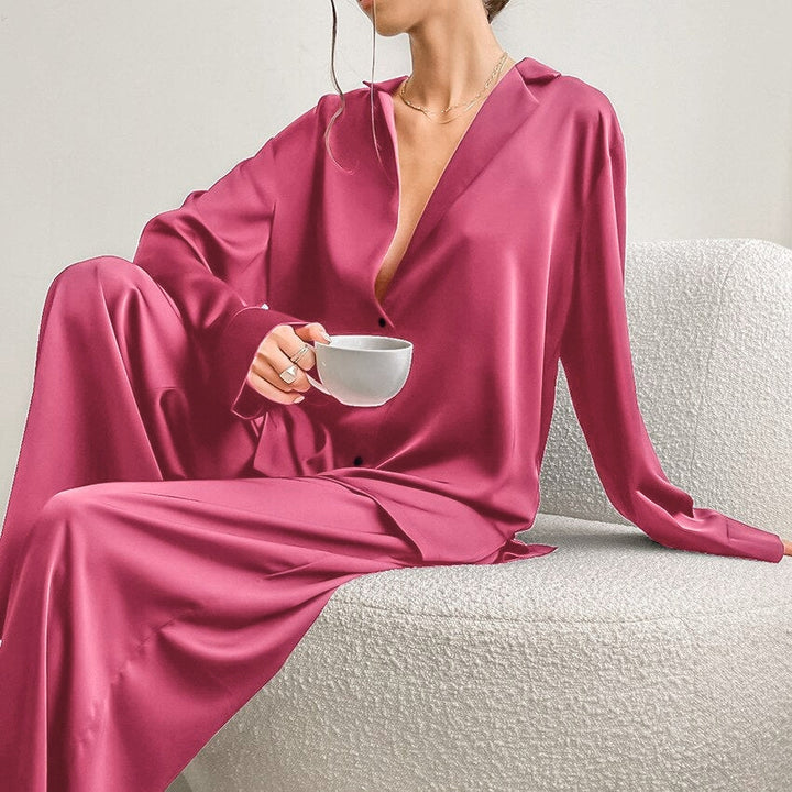 Women's Pyjamas Button-Up | Wide Leg Two-Piece