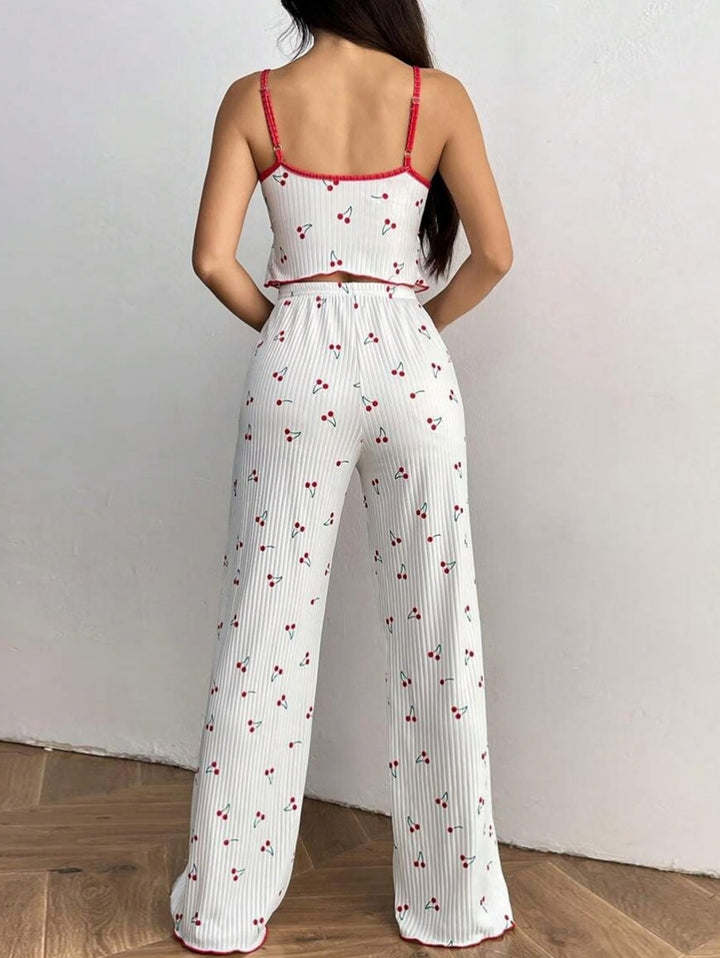 Women's Pyjamas Set with Cami Top & Wide-Leg Pants | Printed