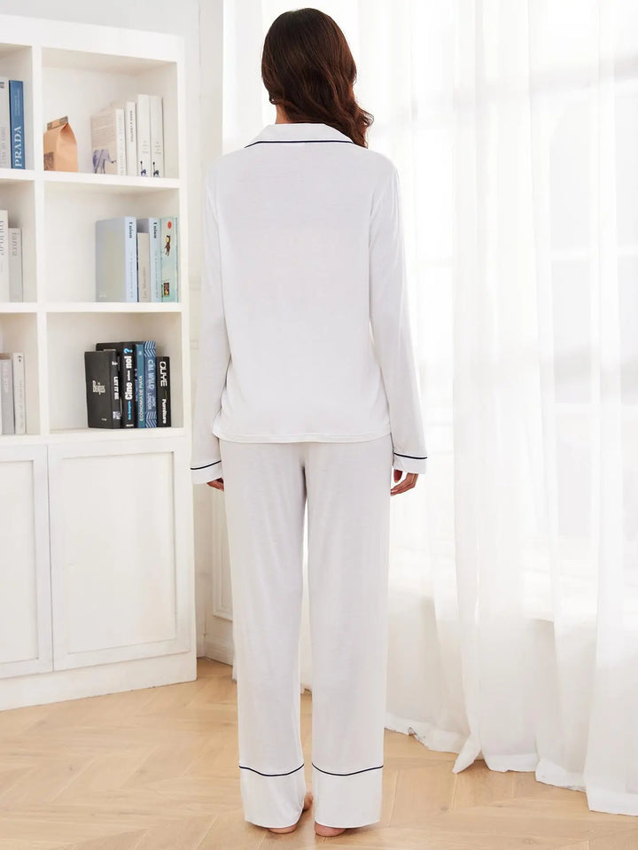 Women's Pyjamas with Button Top & Pants | Long Sleeve Set