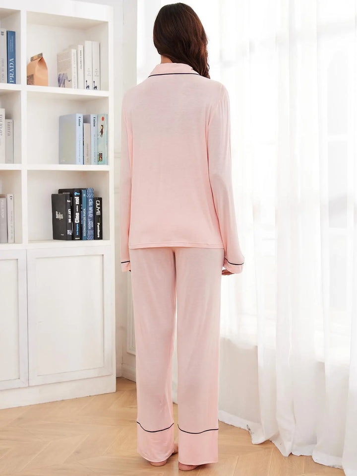 Women's Pyjamas with Button Top & Pants | Long Sleeve Set