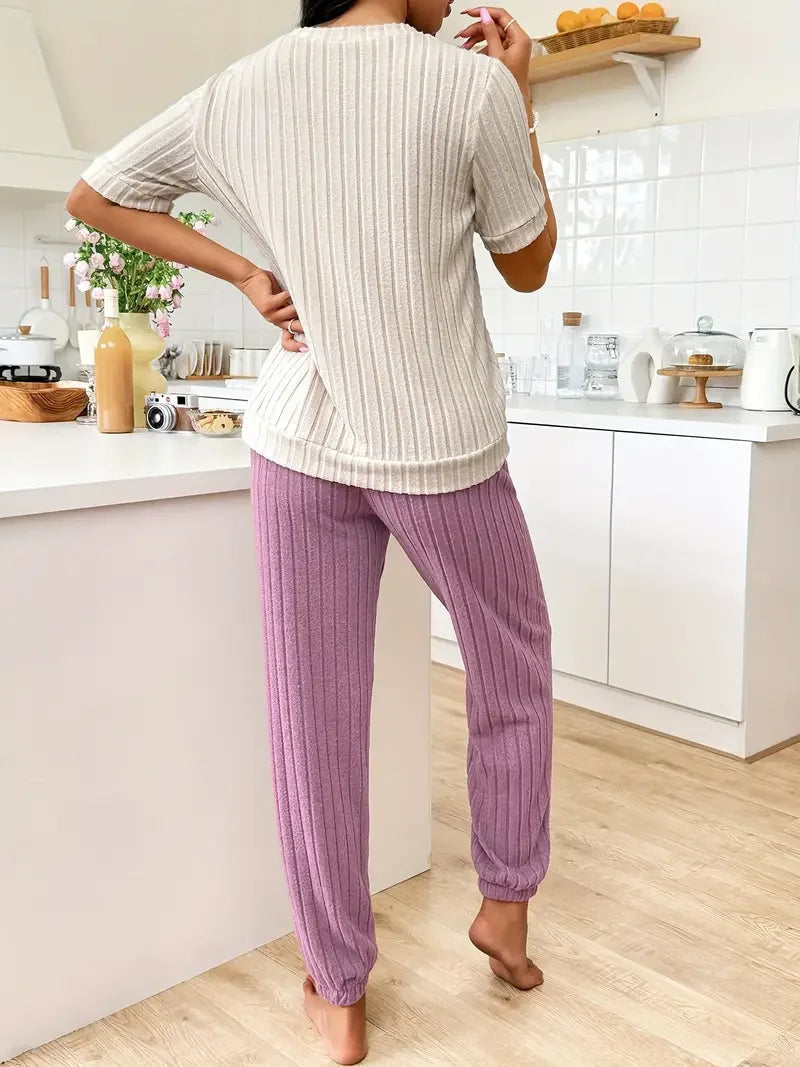 Women's Pyjamas with Heart Print Top & Pants | Two Piece