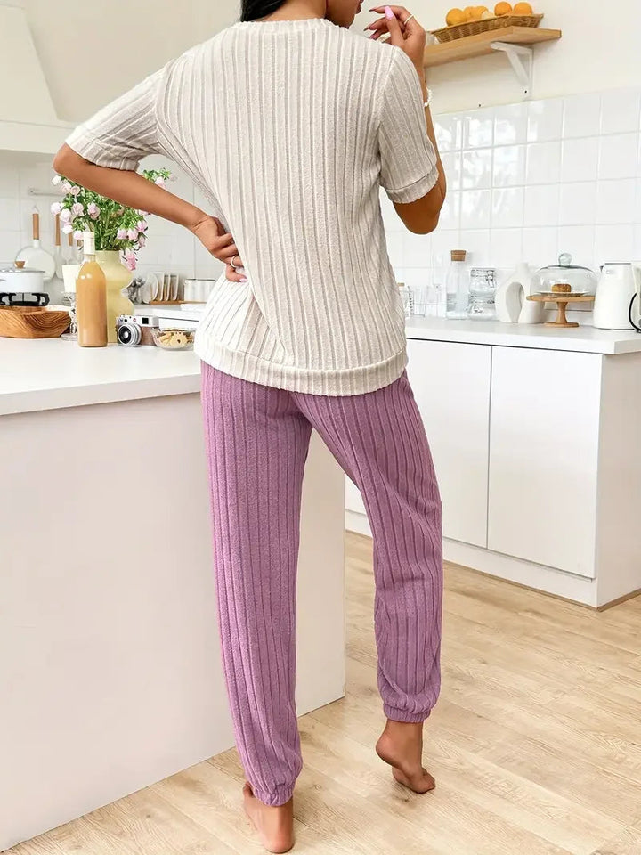 Women's Pyjamas with Heart Print Top & Pants | Two Piece