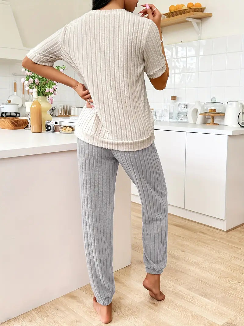 Women's Pyjamas with Heart Print Top & Pants | Two Piece