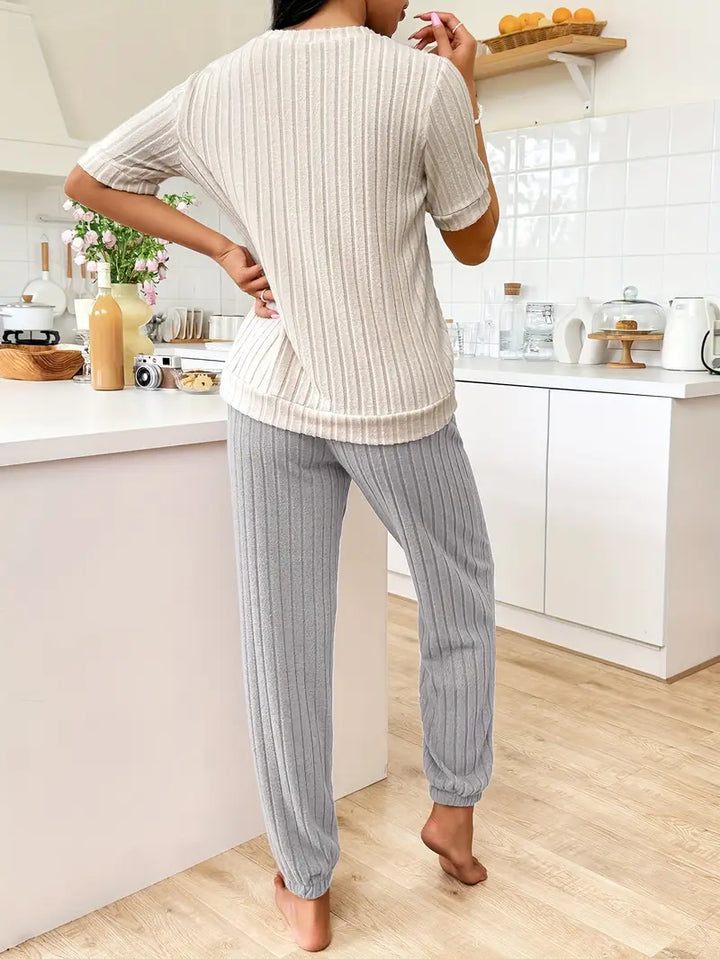 Women's Pyjamas with Heart Print Top & Pants | Two Piece