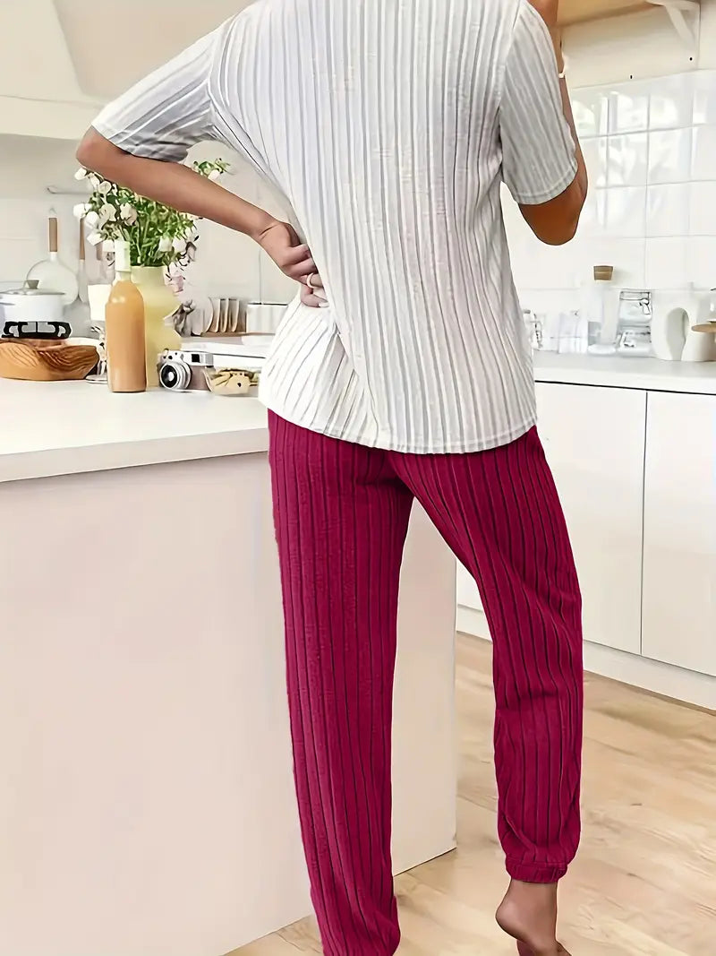 Women's Pyjamas with Heart Print Top & Pants | Two Piece