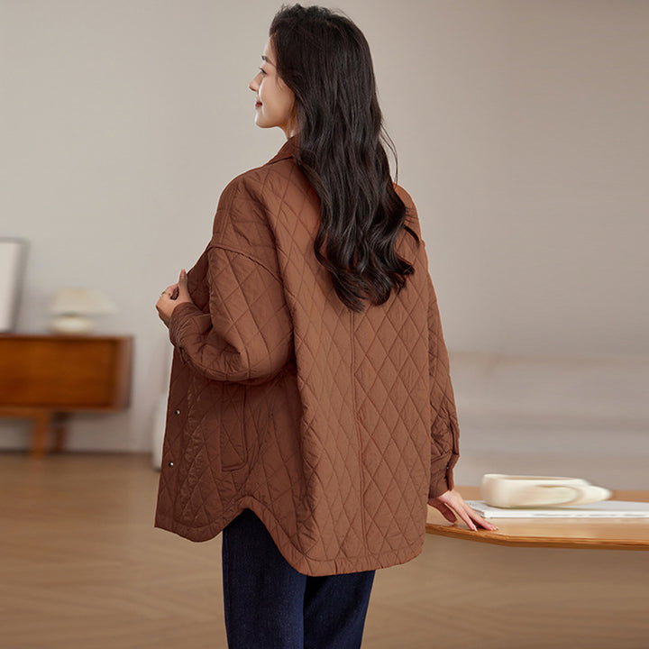 Women's Quilted Coat Oversized Button Down Long | Padded