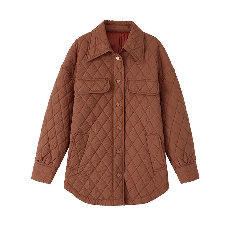 Women's Quilted Coat Oversized Button Down Long | Padded