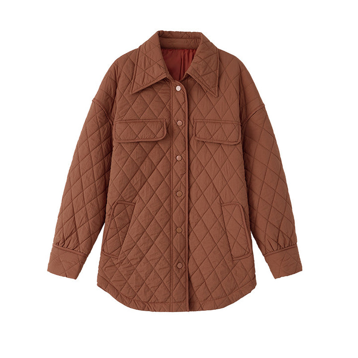 Women's Quilted Coat Oversized Button Down Long | Padded