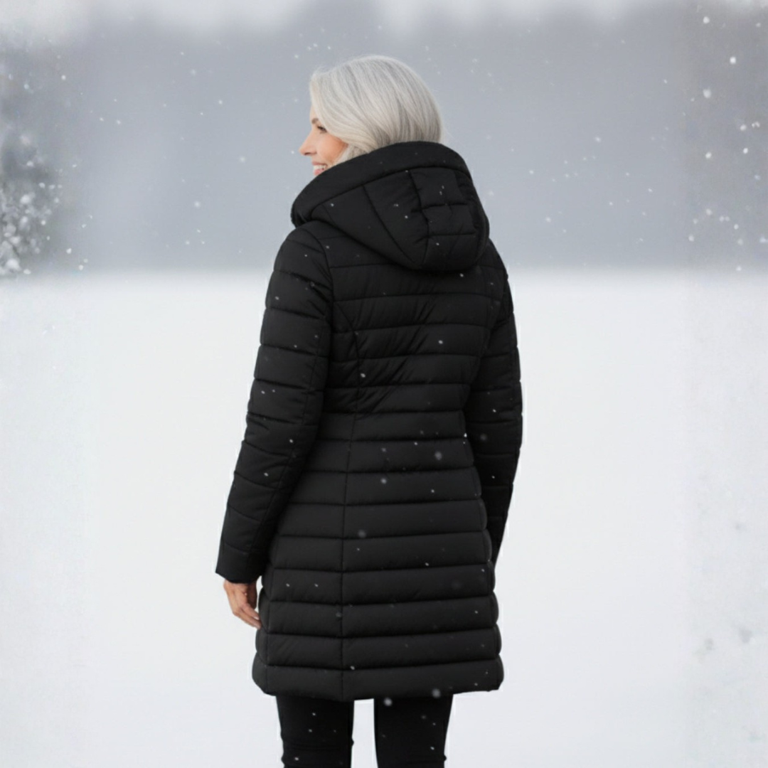 Women's Quilted Coat with Hood & Lined | Longline