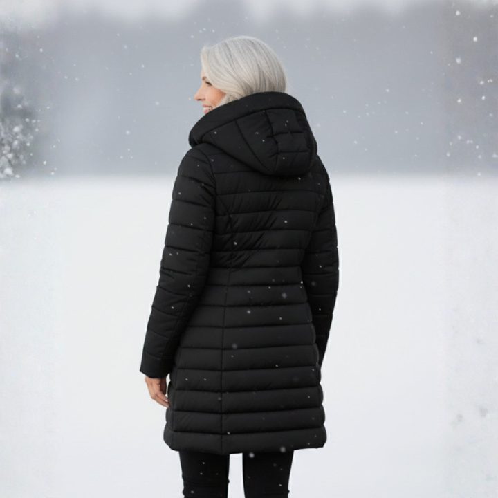 Women's Quilted Coat with Hood & Lined | Longline