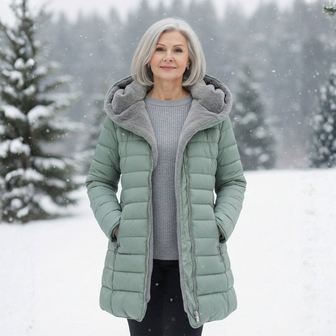 Women's Quilted Coat with Hood & Lined | Longline