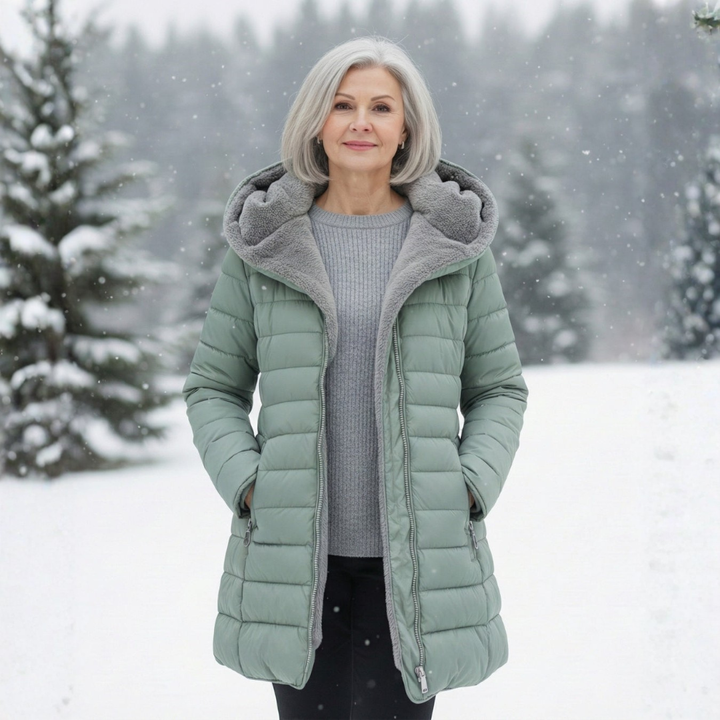 Women's Quilted Coat with Hood & Lined | Longline