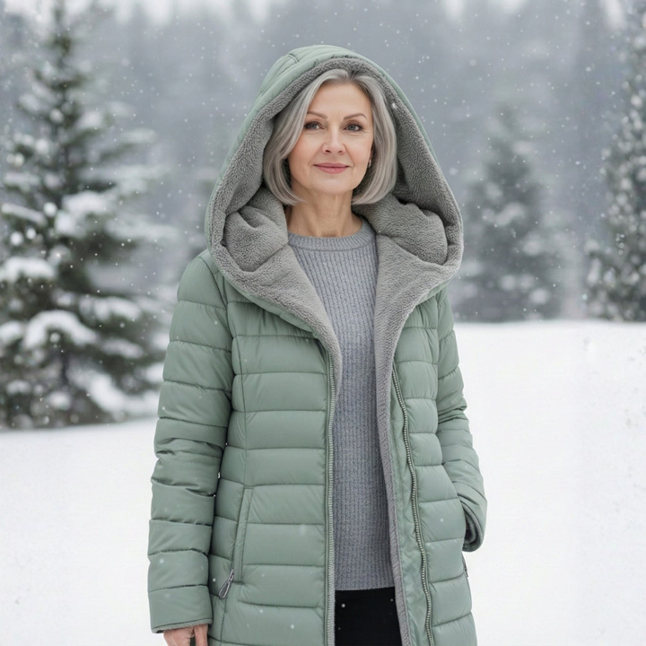 Women's Quilted Coat with Hood & Lined | Longline