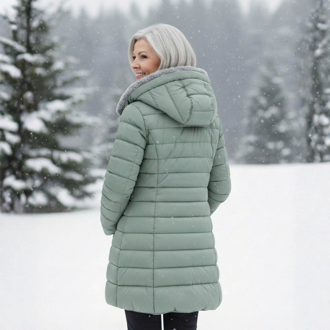 Women's Quilted Coat with Hood & Lined | Longline