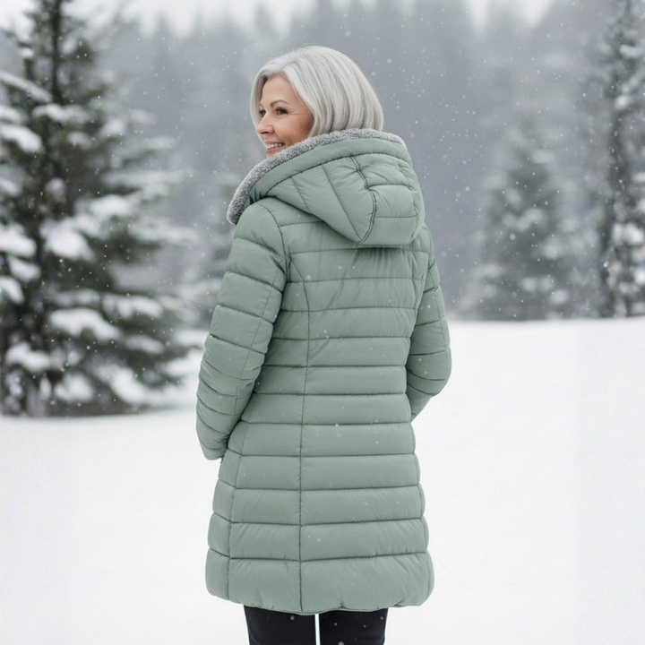 Women's Quilted Coat with Hood & Lined | Longline