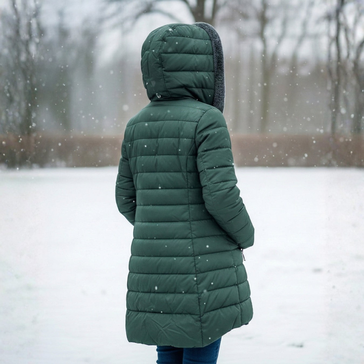 Women's Quilted Coat with Hood & Lined | Longline