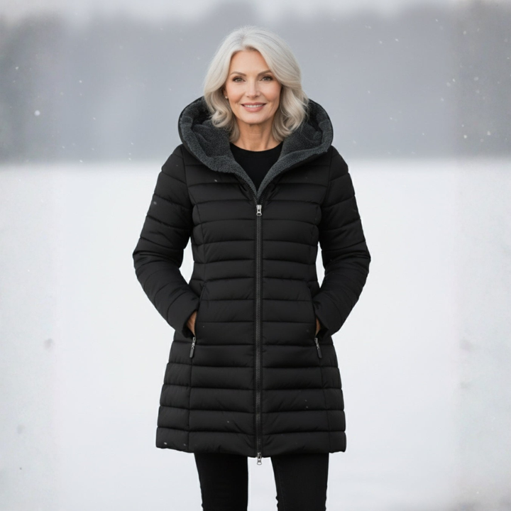 Women's Quilted Coat with Hood & Lined | Longline