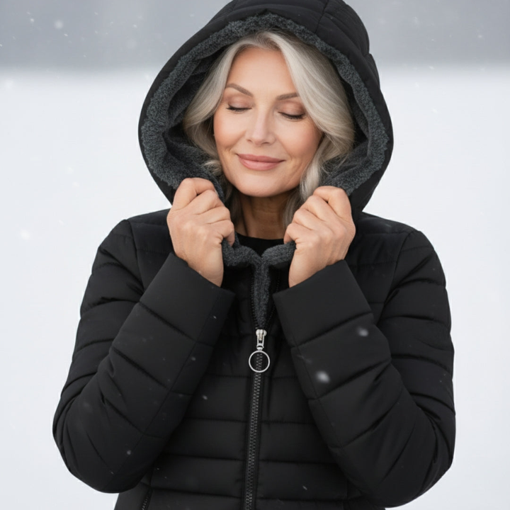 Women's Quilted Coat with Hood & Lined | Longline