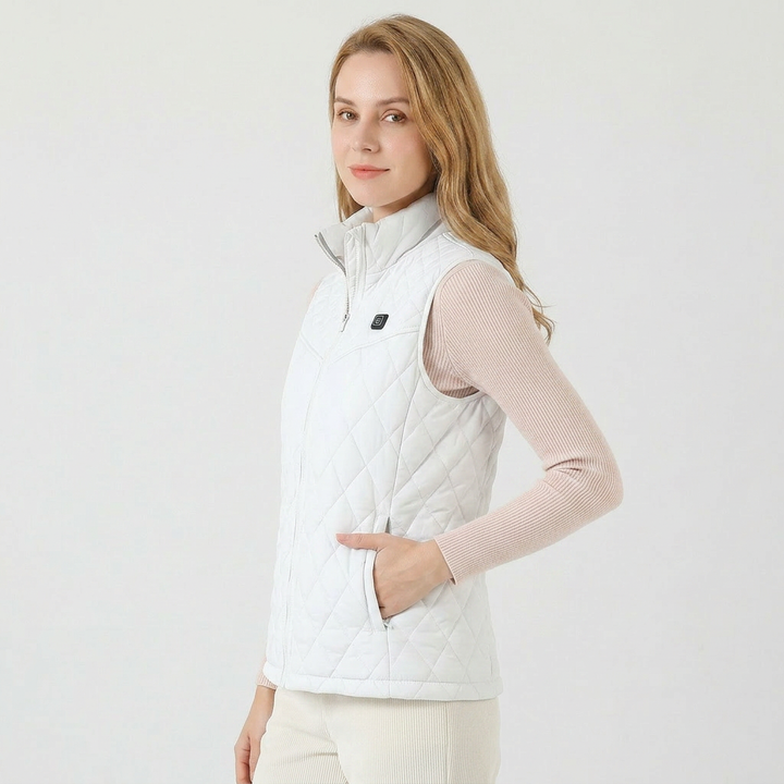 Women's Quilted Heated Vest with Multiple Heating Zones | Slim Fit