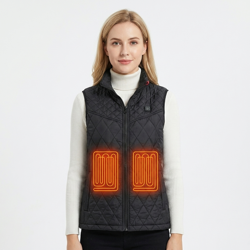 Women's Quilted Heated Vest with Multiple Heating Zones | Slim Fit