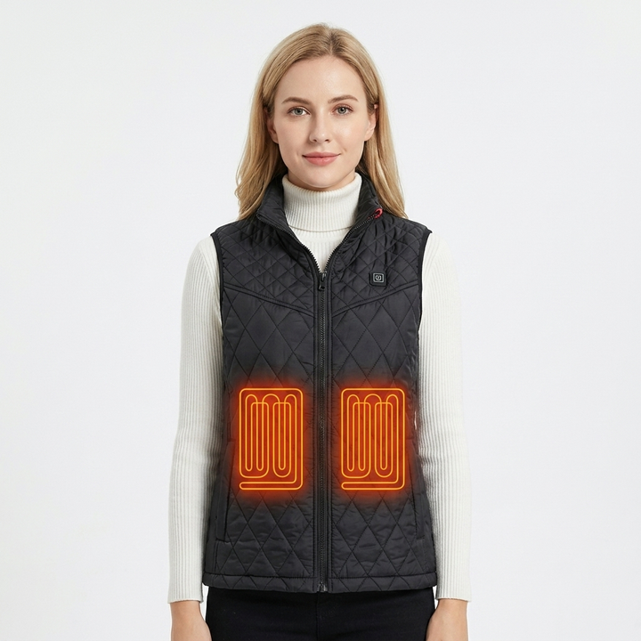 Women's Quilted Heated Vest with Multiple Heating Zones | Slim Fit