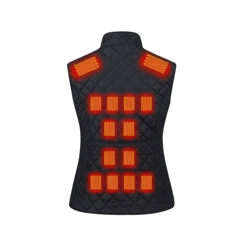 Women's Quilted Heated Vest with USB Charging & Zip Up | Winter