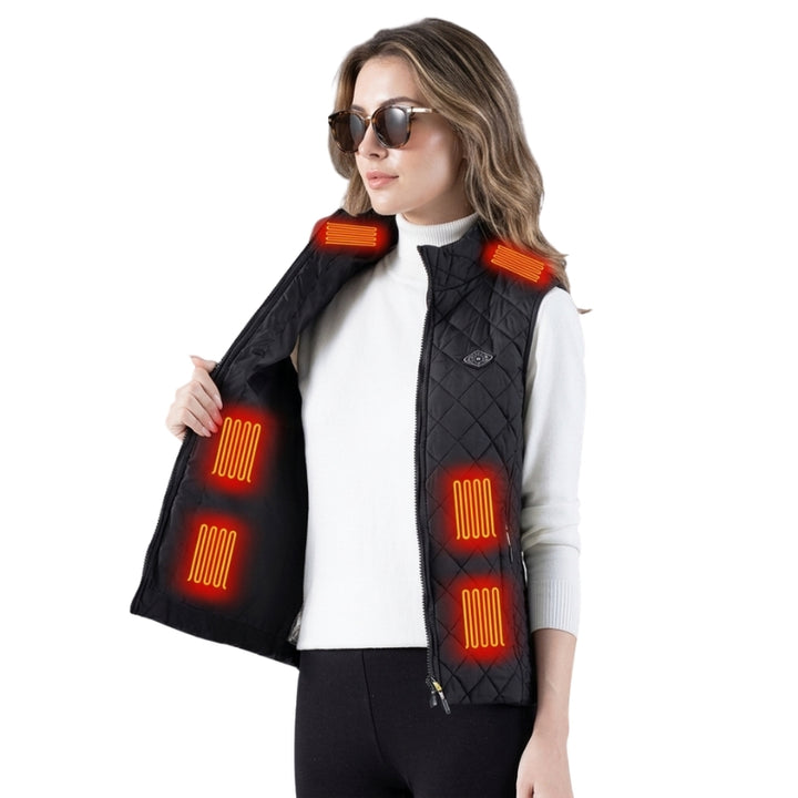 Women's Quilted Heated Vest with USB Charging & Zip Up | Winter