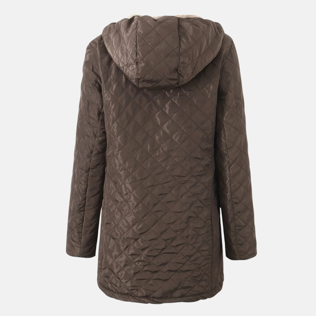Women's Quilted Jacket with Hood | Long